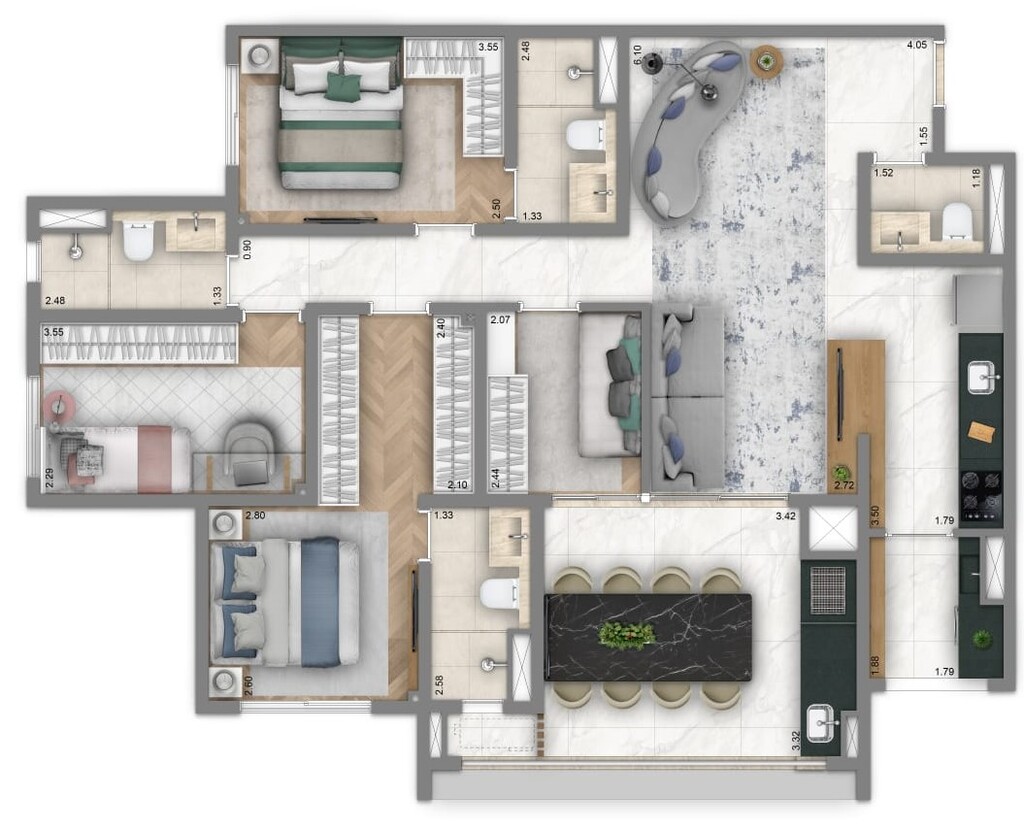 Infinity Nova Klabin: 4 dorm 108m² opção