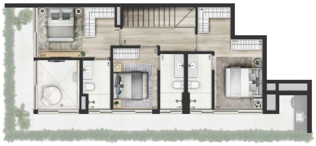 Invert Campo Belo: 3 dorm 163m² cobertura duplex superior