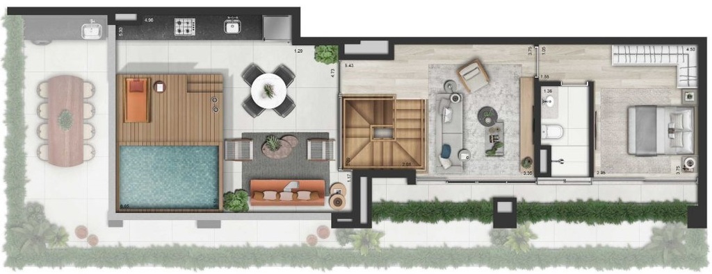 Invert Campo Belo: 3 dorm 217m² cobertura duplex superior