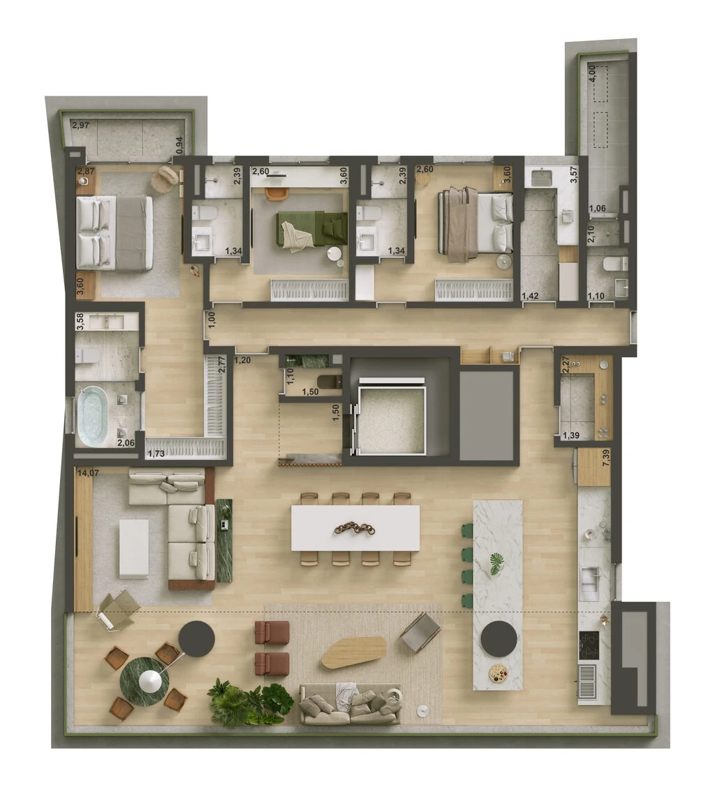 Isa Brooklin: 3 dorm 220m² opção