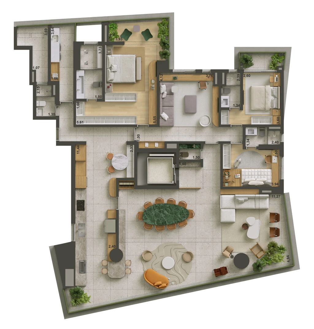 Isa Brooklin: 3 dorm 265m² opção