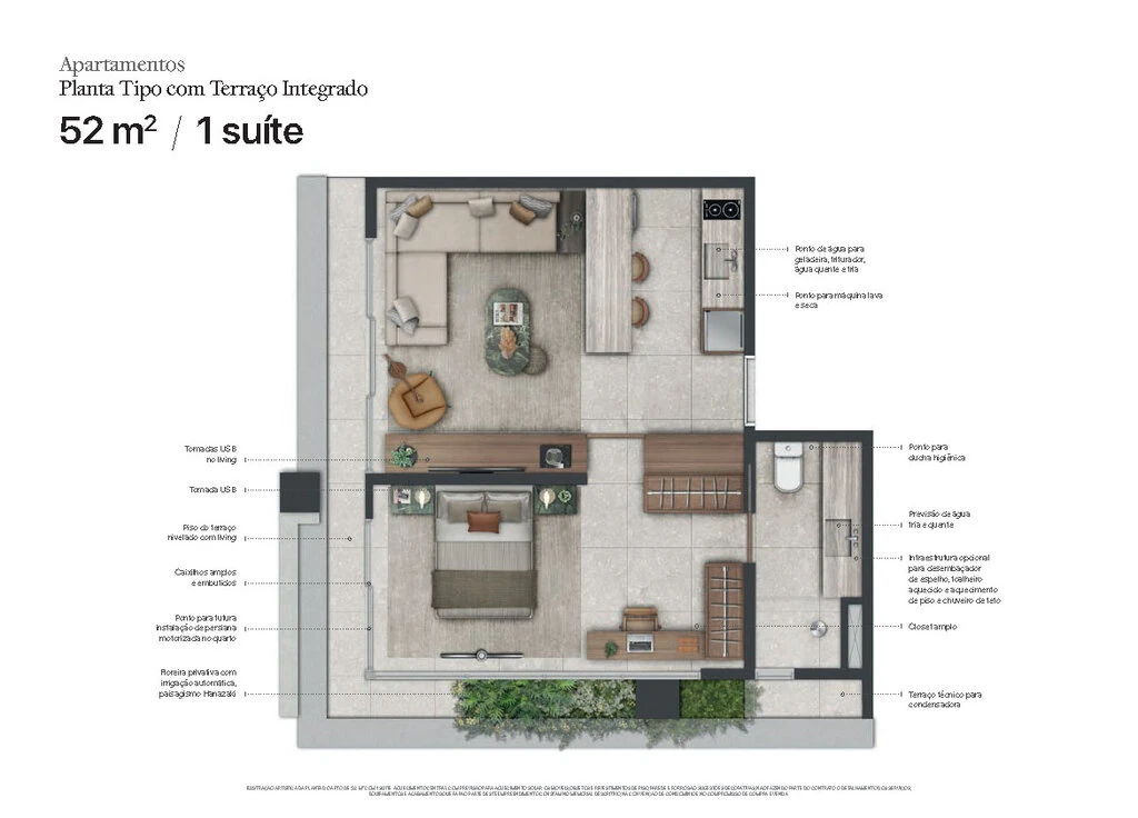 J329 Itaim: 1 dorm 52m²