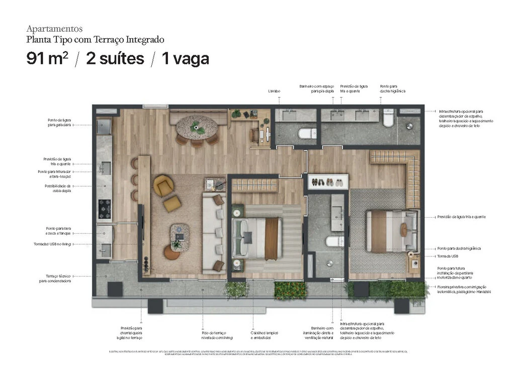 J329 Itaim: 2 dorm 91m²