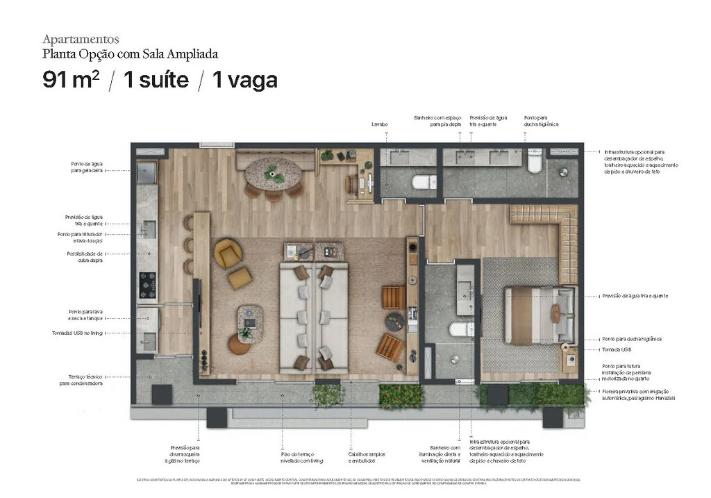 J329 Itaim: 1 dorm 91m² opção