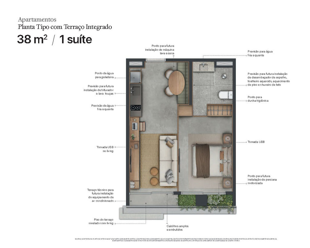 J329 Itaim: 1 dorm 38m²