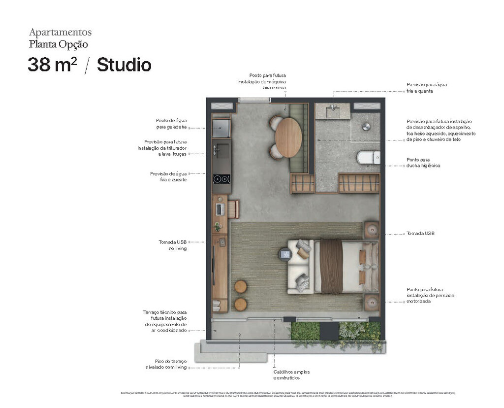 J329 Itaim: 1 dorm 38m² studio opção