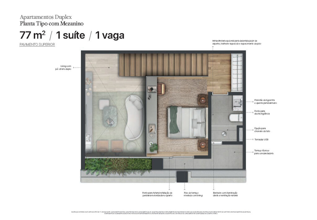 J329 Itaim: 1 dorm 77m² loft superior