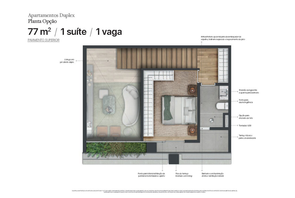 J329 Itaim: 1 dorm 77m² loft superior opção