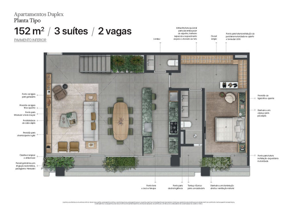 J329 Itaim: 3 dorm 152m² loft inferior