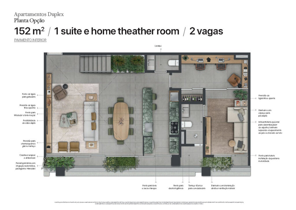 J329 Itaim: 3 dorm 152m² loft inferior opção