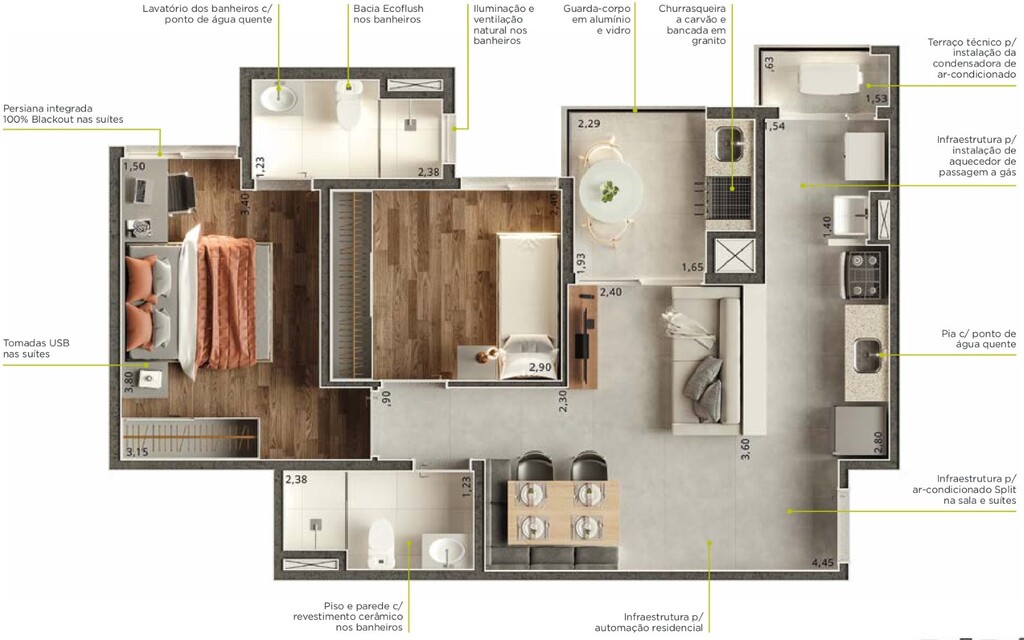 JUMP Assunção by Motiró: 2 dorm 56 01m²