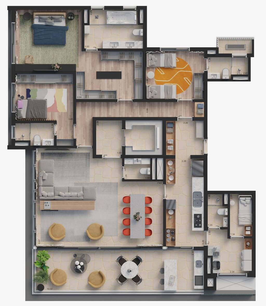Karpz Jardins: 3 dorm 210m² opção