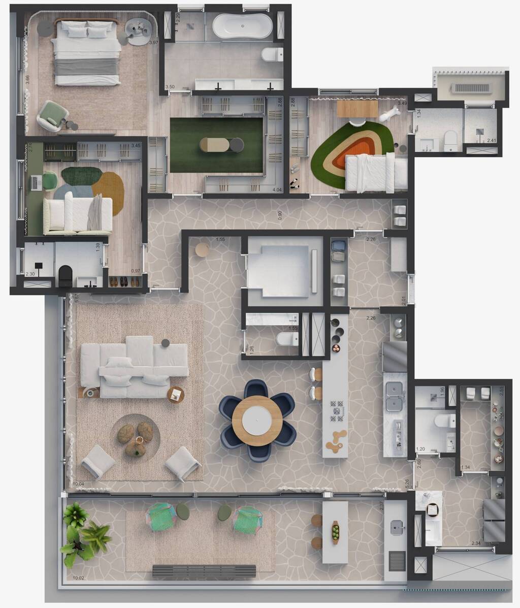 Karpz Jardins: 3 dorm 210m² opção
