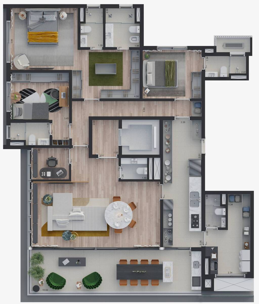 Karpz Jardins: 3 dorm 210m² opção