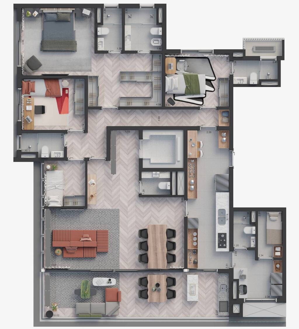 Karpz Jardins: 3 dorm 210m² opção