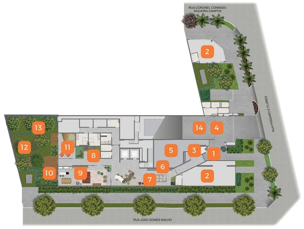 La Casa Pássaros e Flores: Pavimento térreo