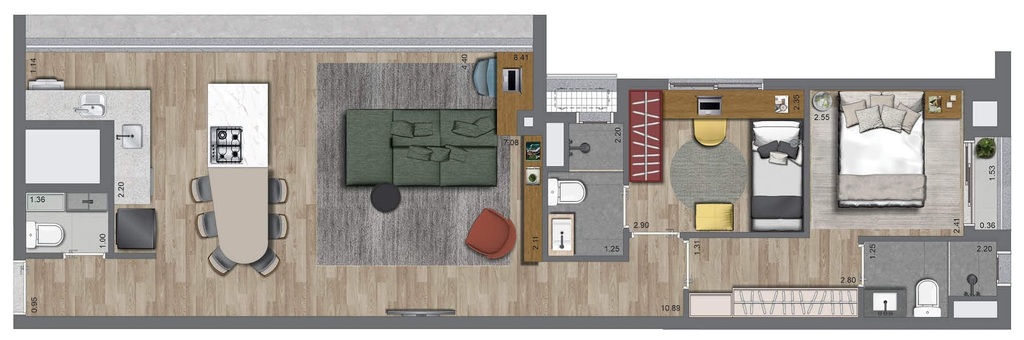 La Casa Pássaros e Flores: 2 dorm 71m²