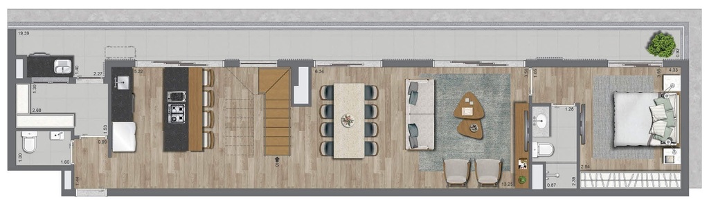 La Casa Pássaros e Flores: 4 dorm 162m² duplex inferior