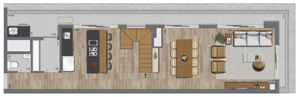La Casa Pássaros e Flores: 4 dorm 162m² duplex inferior