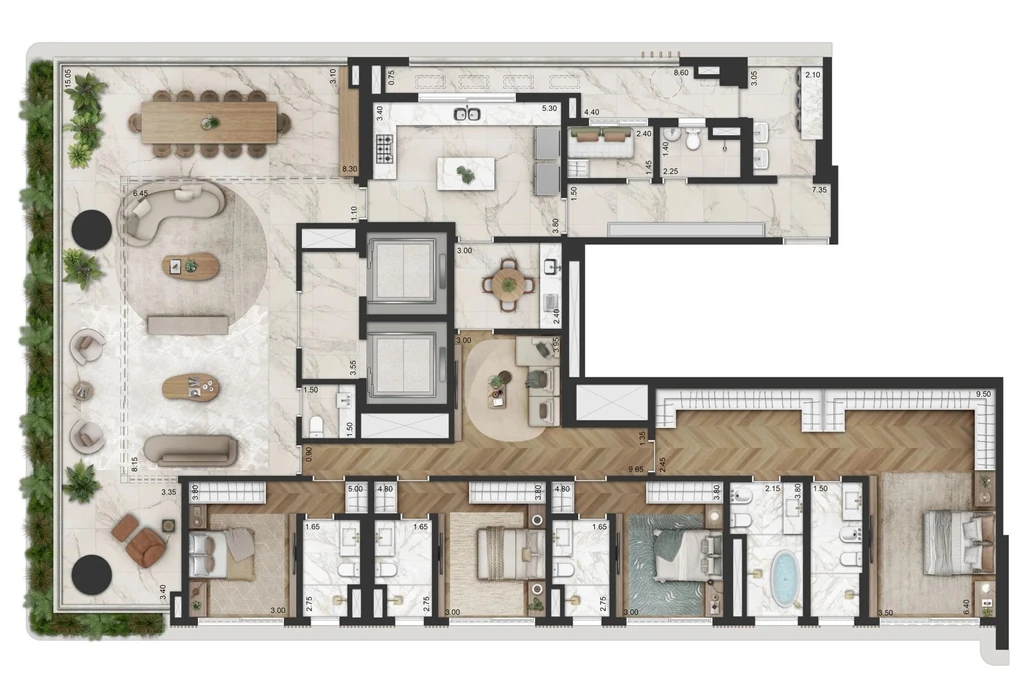 La Galerie Moema: 4 dorm 345m²