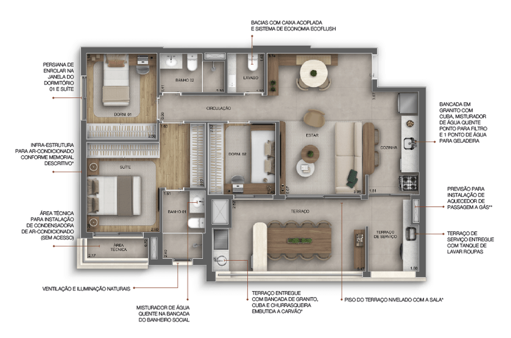 Landmark Santa Cruz by Diálogo: 3 dorm 95m²