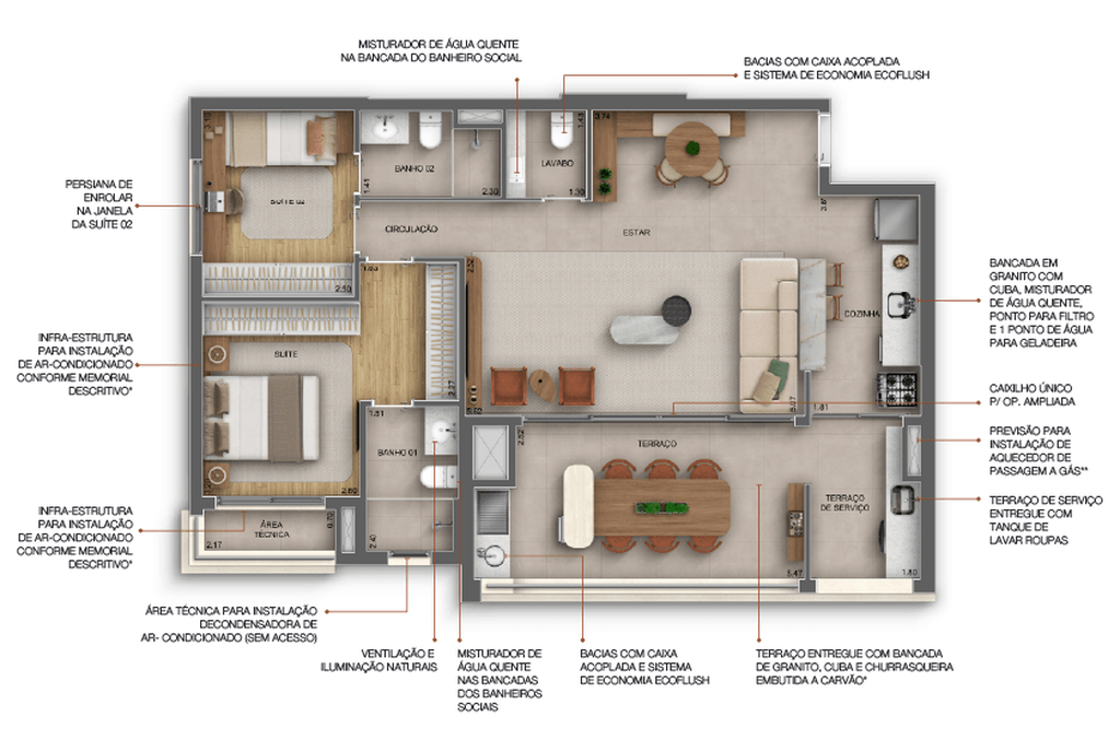 Landmark Santa Cruz by Diálogo: 2 dorm 95m² opção