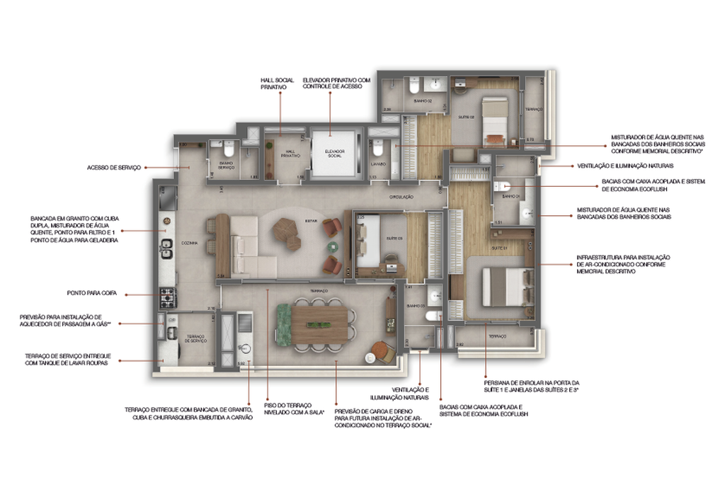 Landmark Santa Cruz by Diálogo: 3 dorm 131m²