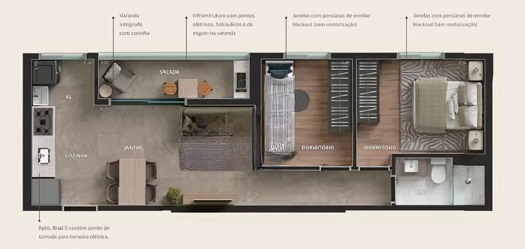 Landmark: 2 dorm 49m²