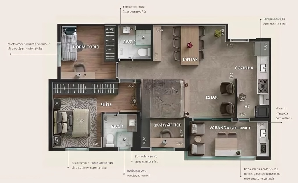 Landmark: 2 dorm 72m²