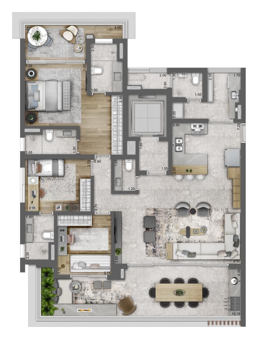 Latitude Campo Belo: 3 dorm 154m²