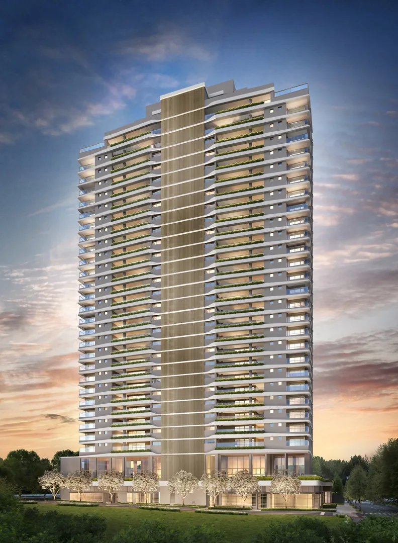 Le Six Residences: 5 perspectiva ilustrada da fachada torre 1