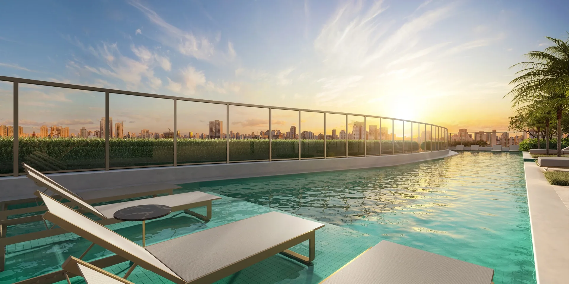 Le Six Residences: 2 perspectiva ilustrada da piscina descoberta