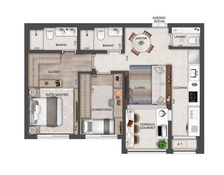 Planta do Ledge Brooklin