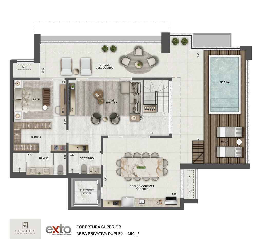 Legacy Guedala: Cobertura Superior Duplex 350 m²