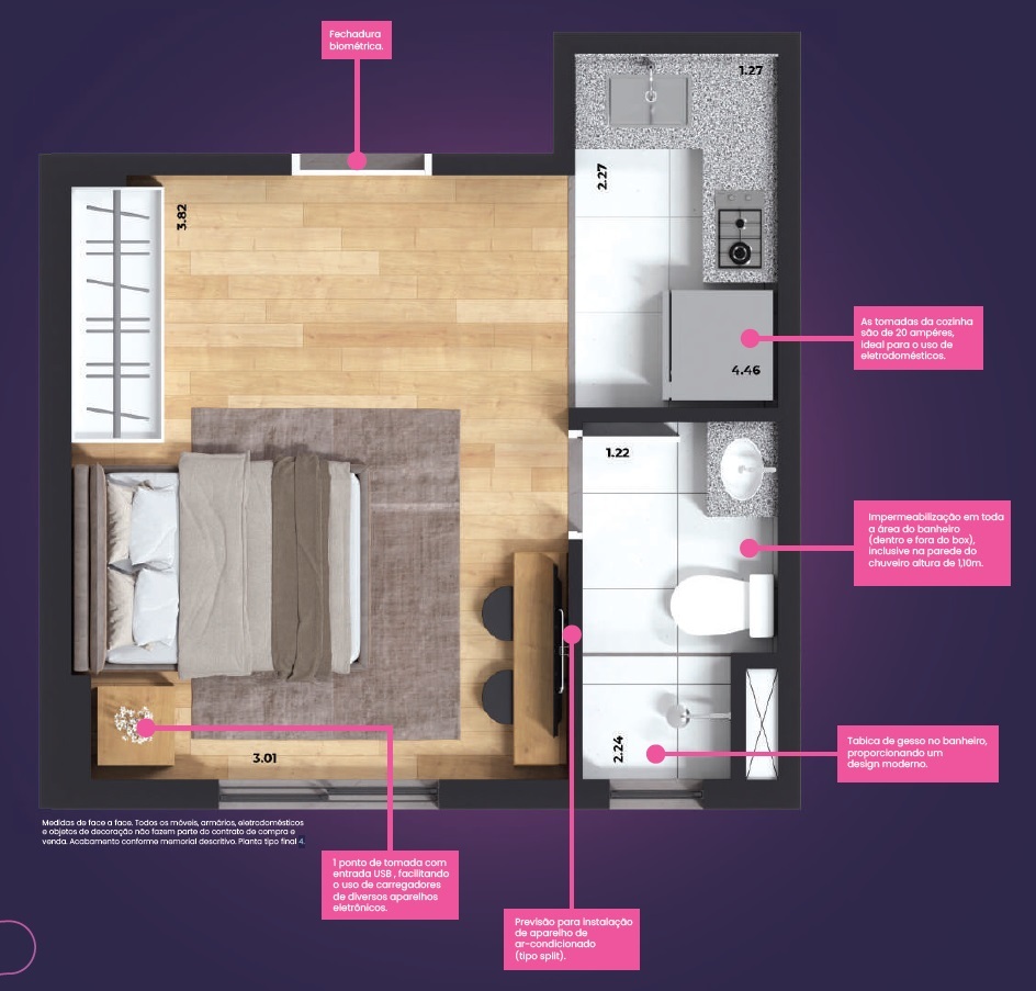 Life Mbigucci: 1 dorm 22m² studio