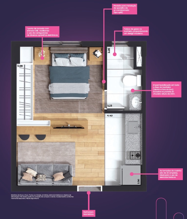 Life Mbigucci: 1 dorm 25m² studio
