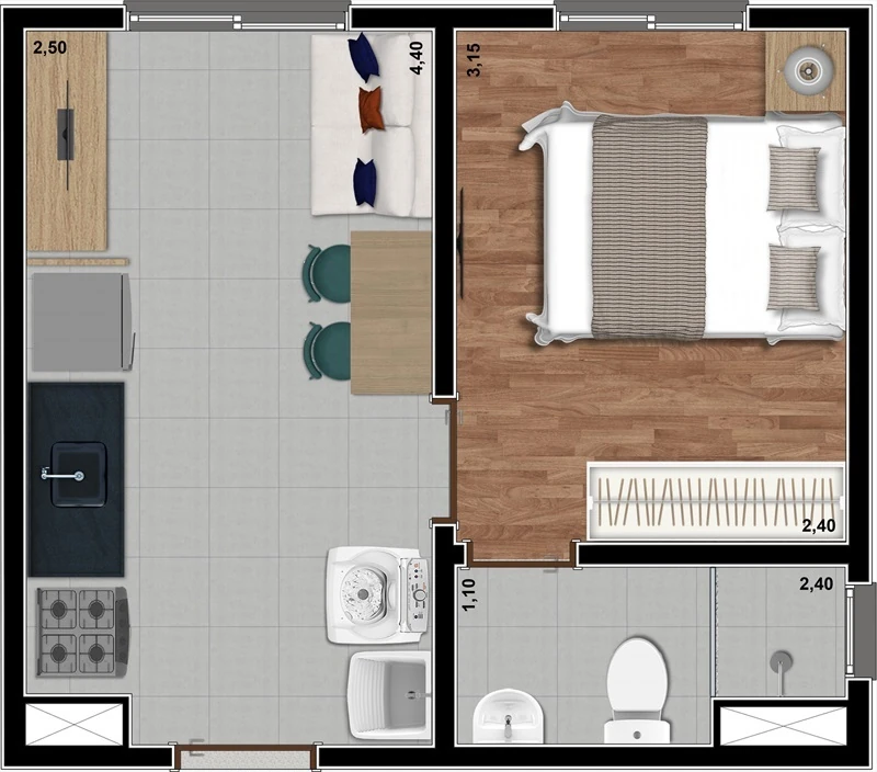 Lift Laguna: 1 dorm 24m²