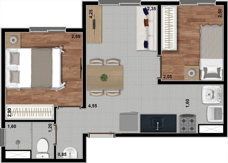 Lift Laguna: 2 dorm 33m²