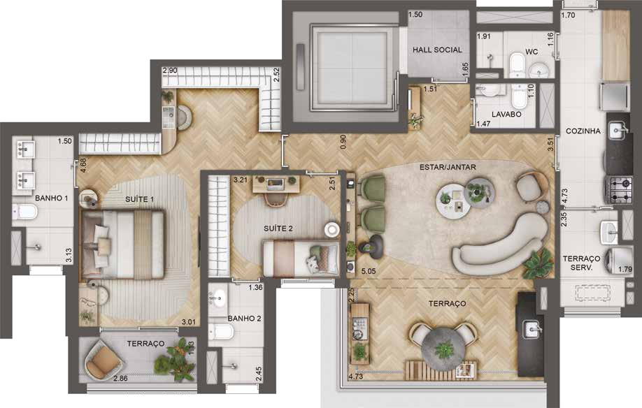 Lindenberg Alto das Nações: 2 dorm 110m² opção