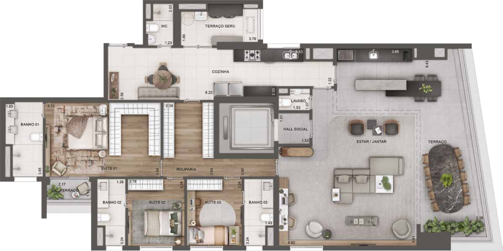 Lindenberg Alto das Nações: 3 dorm 213m² opção