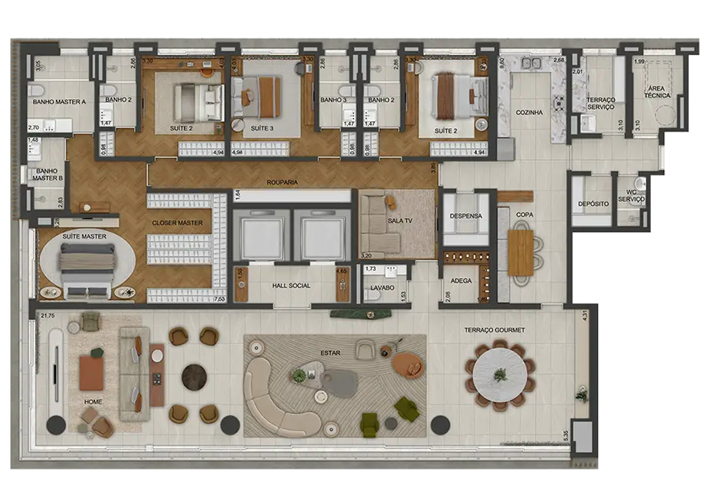 Lindenberg Moema: 4 dorm 373m²
