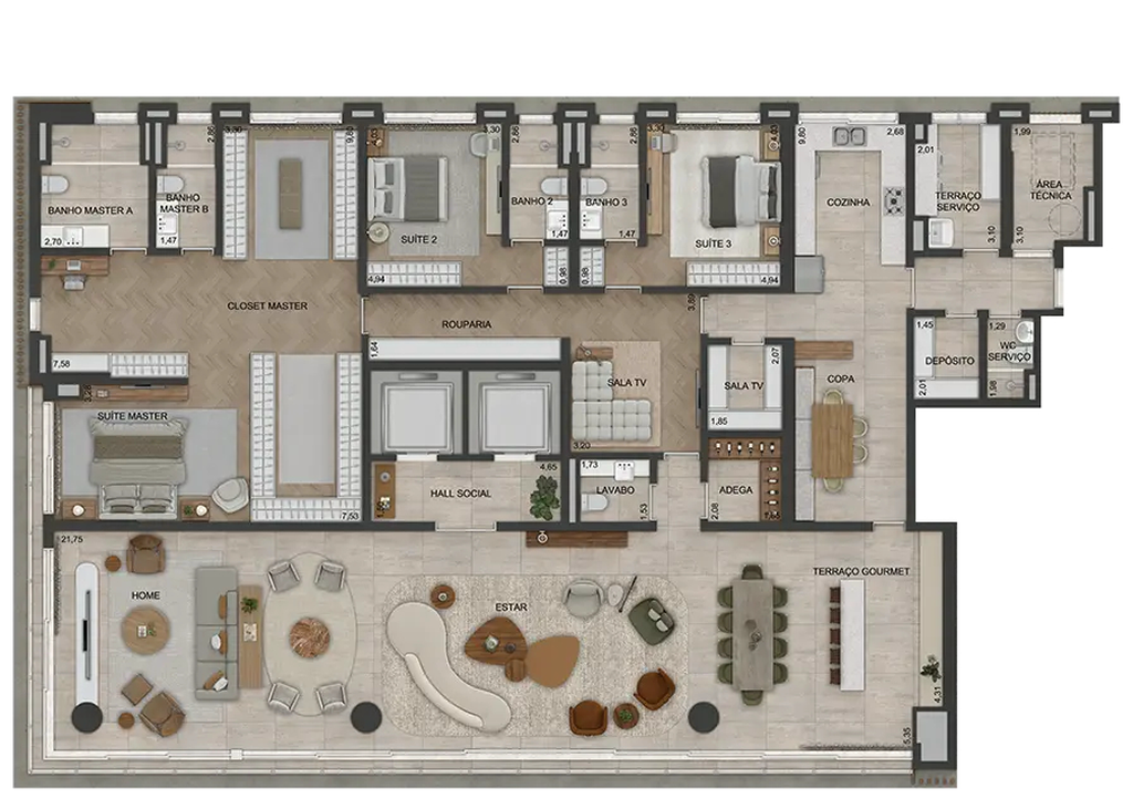 Lindenberg Moema: 3 dorm 373m² opção