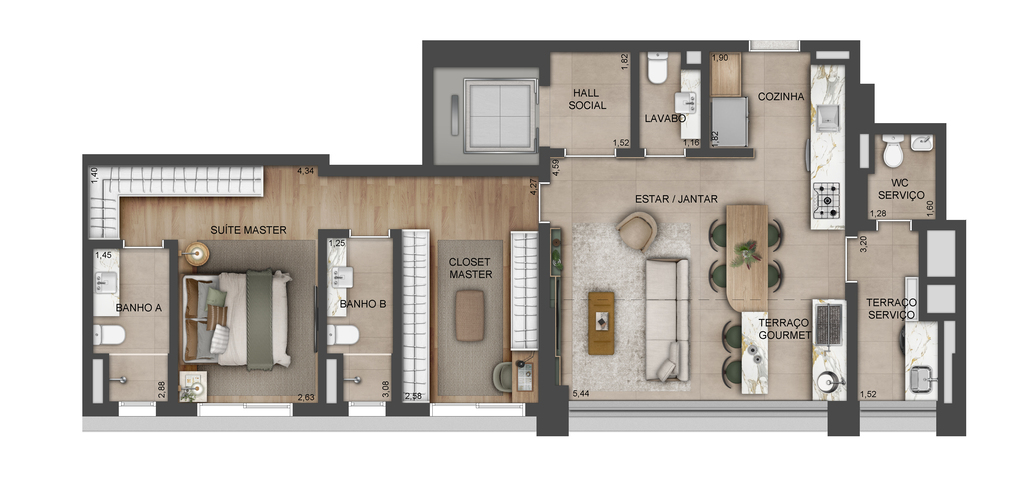 Lindenberg Reserva Paraíso: 1 dorm 98m²
