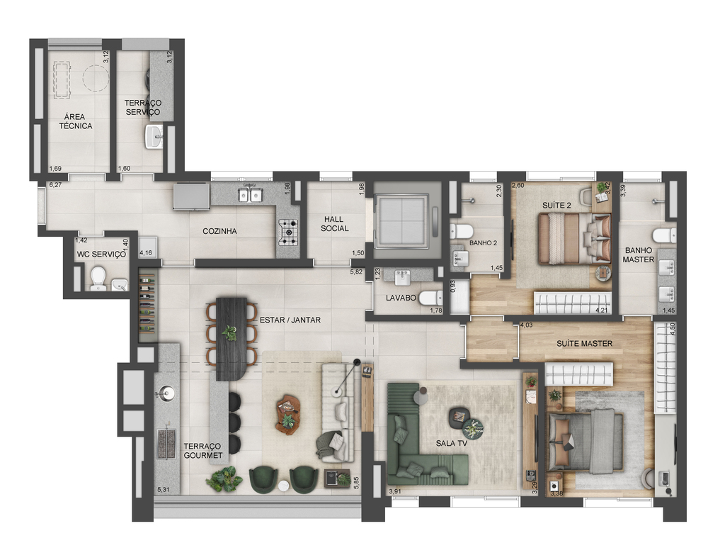Lindenberg Reserva Paraíso: 2 dorm 133m²