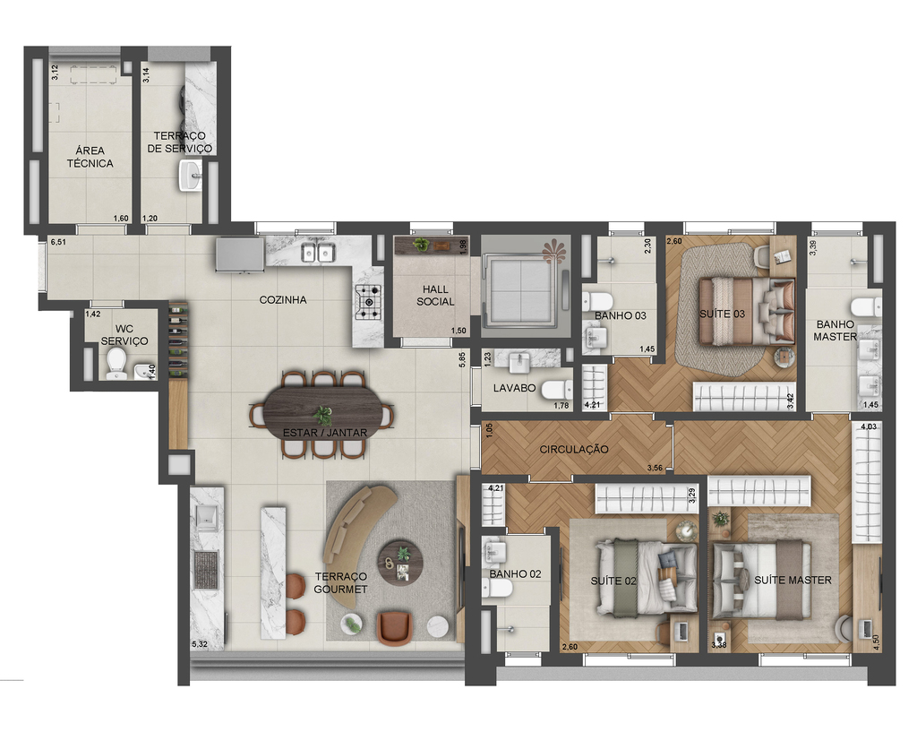 Lindenberg Reserva Paraíso: 3 dorm 133m²