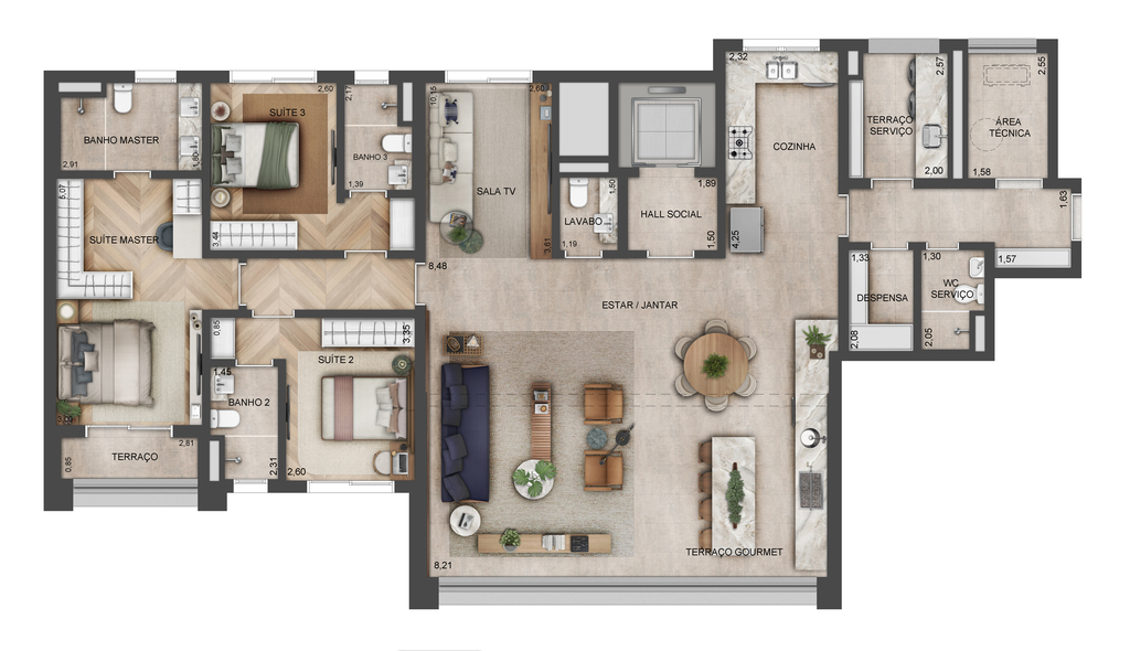 Lindenberg Reserva Paraíso: 3 dorm 180m²