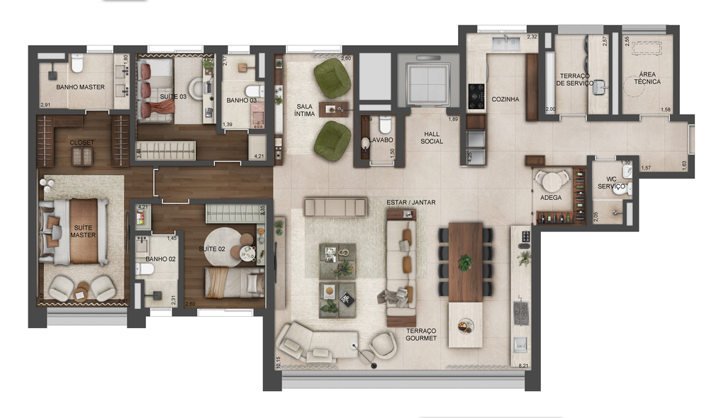 Lindenberg Reserva Paraíso: 3 dorm 180m²