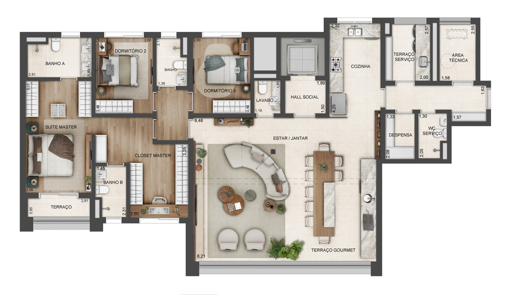 Lindenberg Reserva Paraíso: 3 dorm 180m²