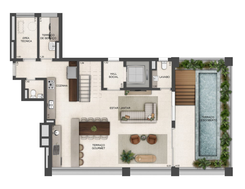 Lindenberg Reserva Paraíso: 3 dorm 239m² duplex inferior