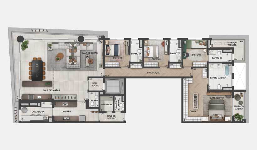 Lindenberg Vista Brooklin: 4 dorm 261m²